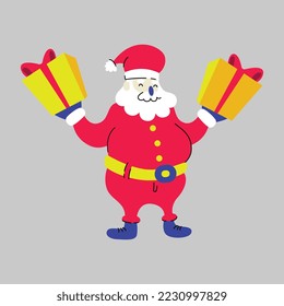 Santa claus character pose vector. Santa claus character illustration vector