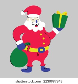 Santa claus character pose vector. Santa claus character illustration vector