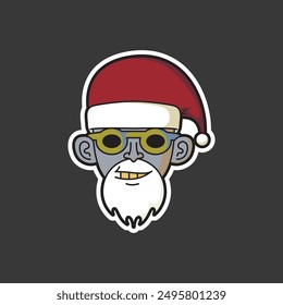 Santa Claus character with scary face