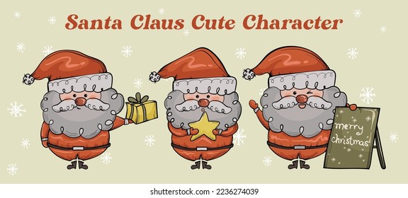 Santa Claus Character Set 02 Cute Cartoon Illustration