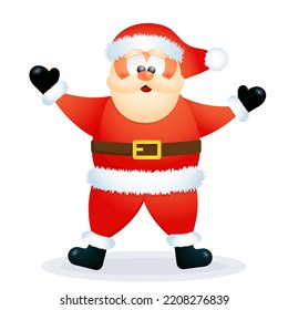 Santa Claus Character. Smiling cartoon character for holidays design
