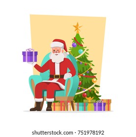 Santa Claus character vector design.