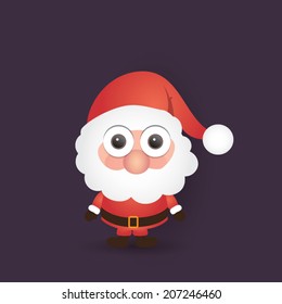 Santa claus character. Vector illustration for retro christmas card.
