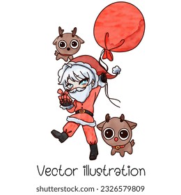 Santa Claus character, vector illustration For decorating on Christmas Day