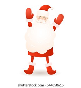 Santa claus character. Vector illustration. Christmas background poster. 