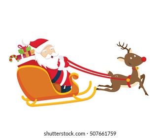 Santa Claus Character - The Winter Sleigh Trip With Rudolph