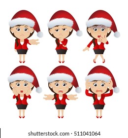 Santa Claus characters in different poses 