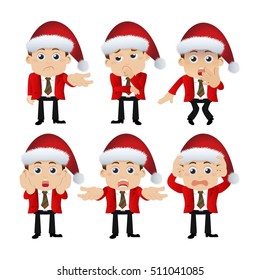 Santa Claus characters in different poses 