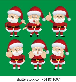Santa Claus characters in different poses 