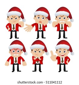 Santa Claus characters in different poses 