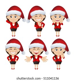 Personajes de Santa Claus en diferentes poses 