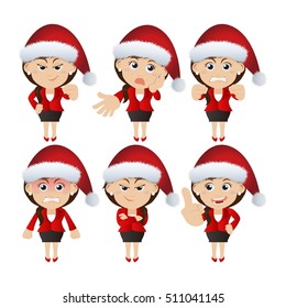 Santa Claus characters in different poses 