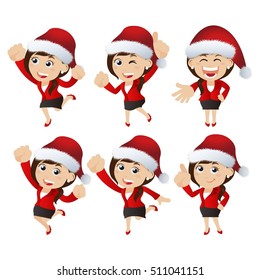 Santa Claus characters in different poses 
