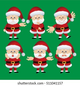 Santa Claus characters in different poses 