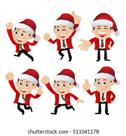 Santa Claus characters in different poses 