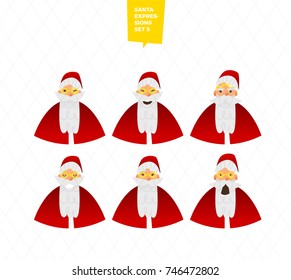 Santa Claus characters emotions set for your design