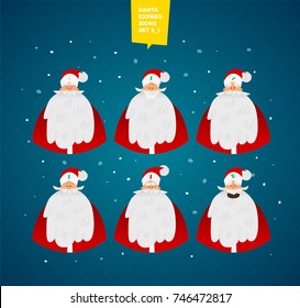 Santa Claus characters emotions set for your design