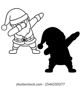 Santa Claus character,silhouette dancing pat