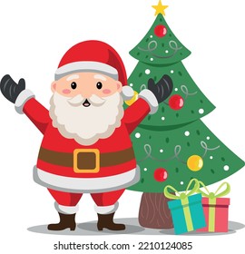 Santa Claus with charismas tree