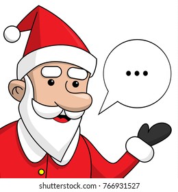 Santa Claus with chat cloud for your text. 
Cool element of Christmas advertising for posters, leaflets, 
flyers, banners, billboards, greeting cards. Isolated vector illustration. Editable. EPS10