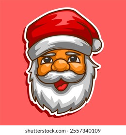 santa claus cheerful expression cute vector illustration