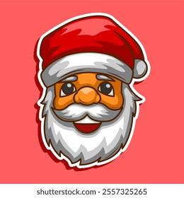 santa claus cheerful facial expression vector illustration