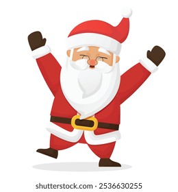 Santa Claus Chibi cute character vector art flat design in cartoon style with smiling face perfect for merry Christmas and kids book asset design isolated 