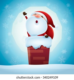 Santa Claus in the chimney. 