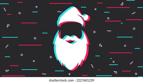 Santa Claus. Christmas background. Christmas card. Celebration atmosphere. Vector illustration