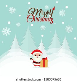Santa Claus. Christmas background. Christmas Greeting Card. Vector illustration.