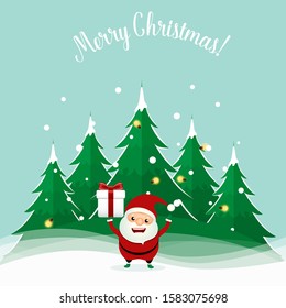 Santa Claus. Christmas background. Christmas Greeting Card. Vector illustration.