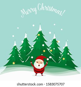 Santa Claus. Christmas background. Christmas Greeting Card. Vector illustration.