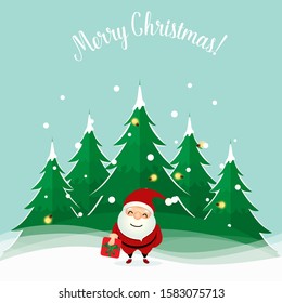 Santa Claus. Christmas background. Christmas Greeting Card. Vector illustration.