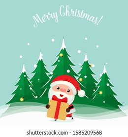 Santa Claus. Christmas background. Christmas Greeting Card. Vector illustration.