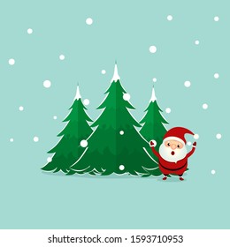 Santa Claus. Christmas background. Christmas Greeting Card. Vector illustration.