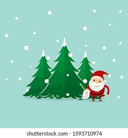 Santa Claus. Christmas background. Christmas Greeting Card. Vector illustration.