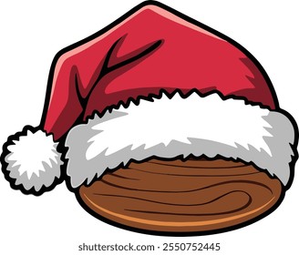 Santa claus christmas cap design element, vector style illustration on white background