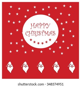 Santa Claus Christmas card. Santa Claus Hipster style decorative template Design, Christmas New Year Flat card illustration