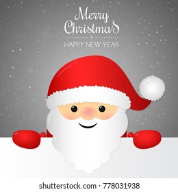 Santa Claus - Christmas card with wishes. Vector.