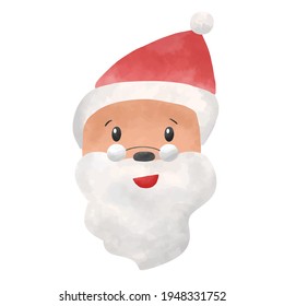 santa claus christmas cartoon character watercolor doodle