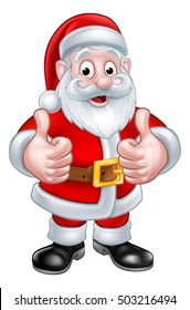 Santa Claus Christmas cartoon character giving a thumbs up