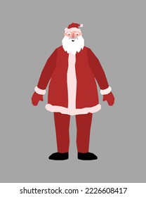 Santa Claus. Christmas character in full growth. Cartoon character.