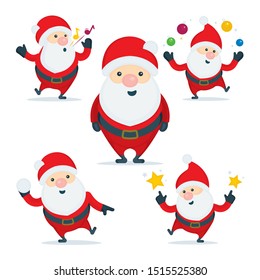 Santa Claus. Christmas Santa Claus characters vector illustration. Part of set.