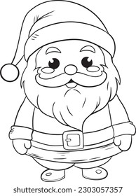 Santa Claus. Christmas coloring page for kids.