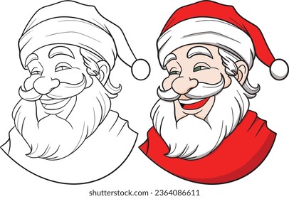 Santa Claus. página de colorear navideño para los niños.