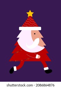 Santa Claus in Christmas days icon character vector illustration.