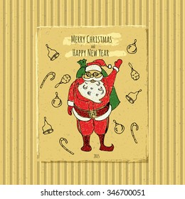 Santa Claus, Christmas decorations, vector, banner, illustration