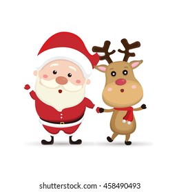 Santa Claus and Christmas Deer