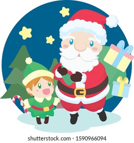 Santa Claus and Christmas Elf