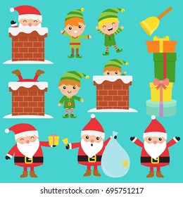 Santa Claus And Christmas Elves